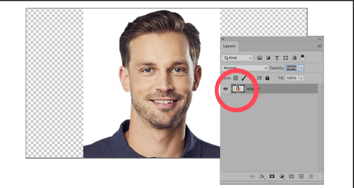 selecting the image of How to Move Eyes in Photoshop